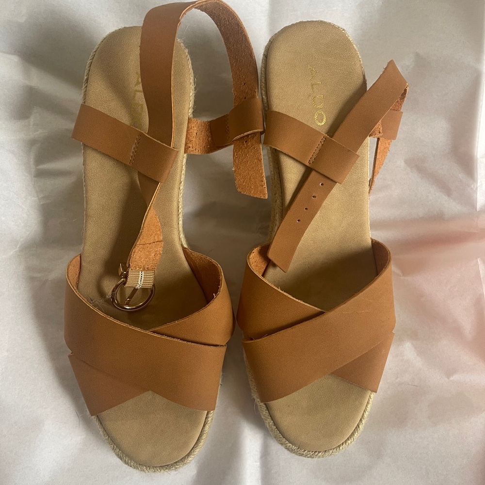 Brown Wedge Aldo Sandals size 10